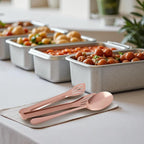 12PCS Stainless Steel Serving Utensils Sets,8 Large Serving Spoons,4 Serving Tongs,Rose Gold Serving Utensills Sets for Buffet Catering Banquet Party (Rose Gold)