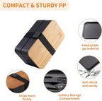 Bento Box Adult Lunch Box with lunch bag, Japanese Stackable Lunch Box Containers for Adult, Bento lunch Box with Dividers Black