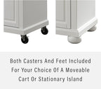 Crosley Furniture Alexandria Granite Top Rolling Kitchen Island Storage Cart, Microwave Stand, Spice Rack, White