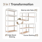 HOMEDANT House 5-Tier Laminated Metal Shelving Unit Adjustable Storage Utility Rack Heavy Duty Shelves Organization Multipurpose Shelf Kitchen Garage Pantry Closet 4Pack