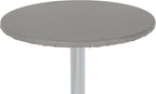 Yourtablecloth Heavy Duty Vinyl Round Fitted Tablecloth (Table Cover) with Flannel Backing Vibrant Colors Elasticized Tablecloth Great for Indoor and Outdoor Dining and Playing Cards 48” Grey