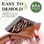 1 Pc Chocolate Bar Mold Deep Large Chocolate Molds Silicone Break Apart Thick Silicone Molds for Candy Bar, With 100 Pcs Bags and 1 Pc Scraper Set (10 Snap）