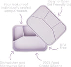 Ullabelle Leak Proof Bento Box Food-Grade Silicone Bento, BPA, Phthalate, Lead, & PVC Free - Bento Lunch Box for Daycare, Kids, & Adults - Leak Resistant Sets With Lids Snack Box Container (Grey 4)