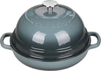 Enameled Cast Iron Dutch Oven Pot with Lid, Round Bread Oven for Homemade Sourdough Bread Baking, 6 Quart, Slateblue