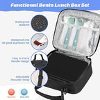 Kids Bento Lunch Box with Thermos, Leakproof Toddler Bento Box with 9 OZ Insulated Food Jar, Lunch Bag & Utensils 3 or 4 Compartment Container for School Girls Boys