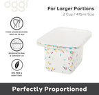 Oggi Prep & Portion Silicone Freezer Trays with Lid - Freezer Molds for Food, Ice Cube Tray, Food Prep Containers, Freezer Storage Containers, for Soup, Smoothie Cubes, Broth, Leftovers - 2 Cup x2