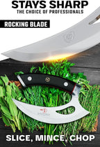 Dalstrong Ulu Knife - 6.5 inch - Rocking, Mincing, Slicing Meat & Herb Knife - Shogun Series Elite - Japanese AUS-10V Super Steel Kitchen Knife - Black G10 Handle - w/Sheath