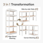 HOMEDANT House 5 Tier 24.1" W Laminated Metal Shelving Unit Adjustable Storage Utility Rack Heavy Duty Shelves Organization Multipurpose Shelf Kitchen Garage Pantry Closet 1 Pack