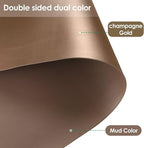 Leather Table Cover,1.8mm Thick,36x54 Inch Table Protector,Table Protector for Dining Room Table,Table Protectors for Rectangle Tables.(Mud Color+Champagne Gold,36x54)