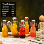 12 Pack 4 oz Swing Top Glass Bottles,Flip Top Glass bottles with airtight Caps for Home Brewing Beer,Kombucha,2nd Fermentation,Kefir,Beverages,Soda,Oils,Vinegar,Limoncello,Vanilla extract