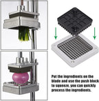 1/4" Replacement Dicer Chopper Blade with Pusher Block, Commercial French Fry Cutter Blade, Commercial Vegetable Chopper for Onion Dicer Tomato Dicer French Fries Cutter