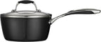 Tramontina Gourmet Ceramica Deluxe Sauce Pan with Lid, Non Stick Ceramic Interior, 3-Quart, Metallic Black, Made in Italy