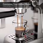 Kismile Espresso Machine, 20 Bar Espresso Maker with Milk Frother Steam Wand & 40oz Removable Water Tank, Compact Cappuccino & Latte Machine for Home, Stainless Steel