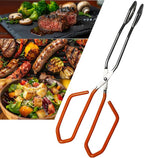 11 Inch Hiash Orange Stainless Steel Scissor Tongs, Kitchen Tongs for Cooking