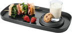madesmart dipware Small Serving Plate, Collapsible & Removable Dip Bowl for Salsa, Queso, Salad, Olives, Premium Dishwasher & Microwave Safe, Multipurpose Plate & Bowl, Carbon