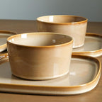Stone Lain Cairo 24-Piece Dinnerware Set Stoneware, Plates and Bowls Set, Microwave and Dishwasher Safe, Includes Dinner and Salad Plates, Cereal Bowls, Dishes for 8, Sand