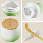 Matcha Whisk Set, Green Matcha Kit, 8 Pcs Matcha Set Includes Matcha Bowl with Spout, Matcha Whisk and Holder, Ceramic Tea Caddy, Bamboo Scoop, Scoop Rest, Sifter and Tea Towel, Gift for Tea Lover