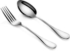 Artaste 56426 Rain 18/10 Stainless Steel Table LARGE SERVING Spoons and Forks Set, of 6 in Each, Silver