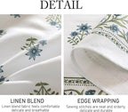 ISAENNE Designer White Linen Small Square Tablecloth,Chinoiserie Floral Elegant Indoor Table Cloth,Fall Stain Proof Decor Tablecloths for Dining Thanksgiving Kitchen Party,55"*55"-Mosella F