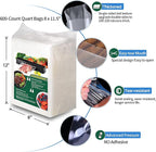 600 Vacuum Sealer Bags For Food 8x12 Inch, BPA Free Quart Freezer Sealed Bags, Compatible with All Heat Vacuum Sealers Machine, Heavy Duty, Great for vac storage, Meal Prep or Sous Vide