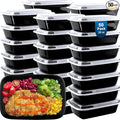 Meal Prep Containers Reusable 50 Pack - 28 oz Food Containers with Lids-Food Storage Containers with Lids, 28 oz -Take Out Disposable,BPA Free - Dishwasher & Freezer Safe