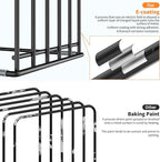 Kitchen Cabinet Organizer, Steel Cookware Holder, Divided Holder with 5 Slots for Skillets Baking Tray and Chopping Board Rack - Baking Pan Holder Storage (2 PCS)