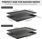 Cookie Sheet for Baking with Wire Rack, Thicker Carbon Steel Half Baking Sheet Pan Set Non Stick, Cooling Rack for Cooking and Baking, 17.5 x 13 Inch Ceramic Cookie Tray