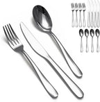 SANTUO Stainless Steel 12PCS Dinner Set combo with 4 Dinner Knives, 4 Dinner Forks, 4 Dinner Spoons，Silverware Set for Home, Kitchen and Restaurant, Mirror Polished& Dishwasher Safe