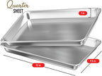 JoyTable Aluminum Baking Sheet Set, 2 Pack Sheet Pan, Commercial Quality Cookie Sheets for Baking or Roasting Non-Stick, 15 x 10 Inch Warp Resistant Aluminum Jelly Roll Baking Pan