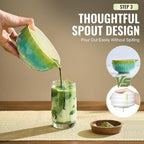 Matcha Whisk Set 7 Pcs, Matcha Kit with Bowl, Whisk and Holder, Bamboo Scoop, Scoop Rest, Sifter & Tea Towel, matcha Tea set Gifts for Matche Lovers Making Latte Breakfast