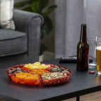 Plasticpro 6 Sectional Round Plastic Serving Tray/Platter (8, Red)