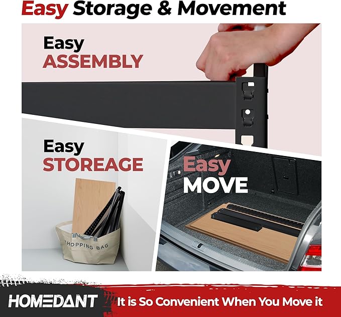 HOMEDANT 5 Tier Laminated Boltless Heavy Duty Garage Storage Adjustable Wide Size Metal Shelving Unit Utility Rack Shelves Organization Multipurpose Shelf Shed Warehouse 47.7"W x 24.1"D x 71.3"H 3Pack