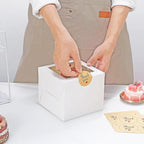 10pcs 6 Inch Cake Boxes with Sticks and Boards for Cookies, Small Cakes, Mini Desserts, Bento, and Bakery, Cupcake Box for Birthday, Party, Wedding, Mother's Day, Christmas（6x6x5 inch）