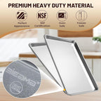 12 Pack Half Size Baking Sheet Pan Aluminum Commercial Pan for Oven Freezer Bakery Hotel Restaurant 13" × 18"