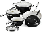 Tramontina Cookware Set Ceramic Interior 8-Piece Metallic Black, 80110/200DS