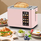 SEEDEEM Toaster 2 Slice, Touch Control Screen, Smart Stainless Toaster, 6 Shade Setting, 6 Bread Selection, Countdown, Removable Crumb Tray, 900W, Peach Pink