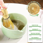Matcha Tea Set, 5-Piece Ceramic Matcha Bowl & Whisk Kit with Cute Cat Pattern, Traditional Japanese Chawan, Scoop & Sifter, Perfect for Tea Ceremony, Gift for & Tea Lovers (green)