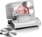 CUSIMAX Meat Slicer,9"Electric Food Slicer with 2 Stainless Steel Blades,1-20mm Adjustable Thickness for Home Use,Removable Food Carriage for Easy Cleaning