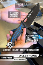 Dalstrong Chef Knife Professional - 8” - Night Shark Series - 7CR17MOV High Carbon Steel - Titanium Coated Blade - Water Outdoor & Fishing- Polypropylene Handle -w/Chef Knife Cover - NSF Certified