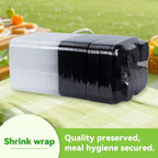 Meal Prep Container Reusable 40 Pack 34oz - Shrink Wrap Leakproof | Portion Control Leftover Plastic Food Containers with Lid | BPA Free Freezer & Microwave Safe | 4 Compartment Takeout Boxes