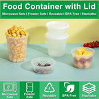 Deli Food Containers with Lids 16 oz-50 Pack Meal Prep Containers Food Storage Containers with Lids Stackable, Leakproof, BPA Free, Microwave Dishwasher Freezer Safe for Takeout Meal