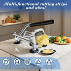 1/4 In Blade French Fry Cutter, Efortless Commercial Vegetable Chopper, Anti-slip Potato Cutter, Heavy Duty Potato Slicer, Stainless Steel Easy Clean Manual Cutter for Tomatoes Peppers Mushrooms