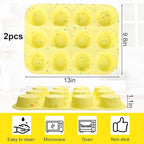 12 Cup Silicone Egg Bite Molds, 2PCS Nonstick Cupcake Pan Molds for Making Tarts, Mini Cheesecakes & Meatloaf