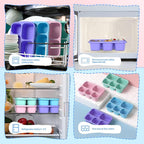 Bento Box Adult Lunch Box - 4 Pack, 5 - Compartment Meal Prep Container for Kids, Reusable Food Storage Snack Containers - Stackable for School, Work, and Travel (PP(Blue/Pink/Green/Purple))