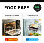 Meal Prep Container, 50 Pack 32 oz Food Storage Containers with Lids, Disposable Bento Box Reusable Plastic Lunch Box, BPA Free Take-Out Box Microwave Dishwasher Freezer Safe