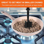 10Pcs Nylon Beef Smasher 5 Curve Blades Ground Beef Masher Heat Resistant Non Stick Meat Masher Tool Practical Ground Beef Smasher Reusable for Cooking