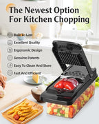 Vegetable Chopper Mandoline Onion Slicer - Multifunctional Food Cutter with Container, Pro Mandoline Slicer, Dicer Cutter, Kitchen Gadgets & Home Essentials