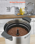 VEVOR Commercial Coffee Urn, 60 Cup 9 L Hot Beverage Dispenser with Dripless Faucet, Quick-Brewing Stainless Steel Large Commercial Coffee Maker, for Catering, Business, Party, Church & Restaurant