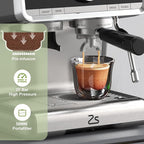 Garvee Espresso Machine With Grinder, 20 Bar Professional Coffee Maker With Milk Frother Steam Wand for Cappuccino, Latte, Macchiato, 95 oz Removable Water Tank, Smart PID Temperature Control