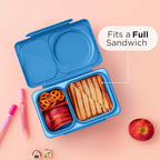 Omie OmieBox UP bento Box for Kids | Insulated Lunch Box | Leak Proof Vacuum Insulated Thermal Food jar | Cooler ice Pack | 2 Compartments (Cosmic Blue)